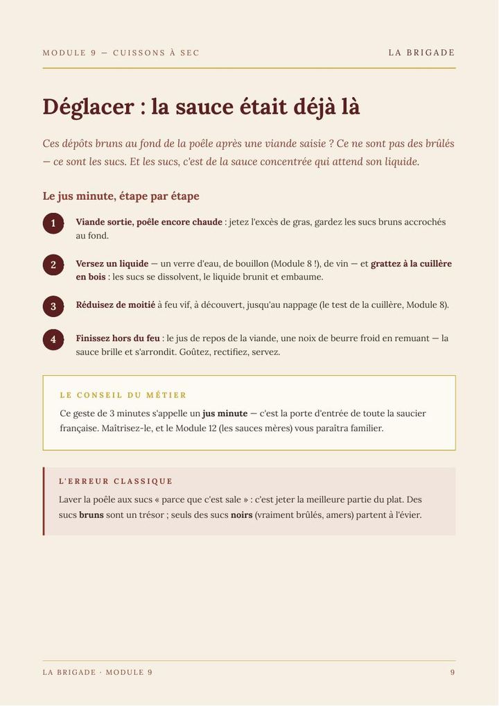 Déglacer : la sauce était déjà là