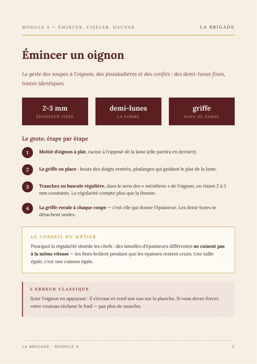Émincer un oignon