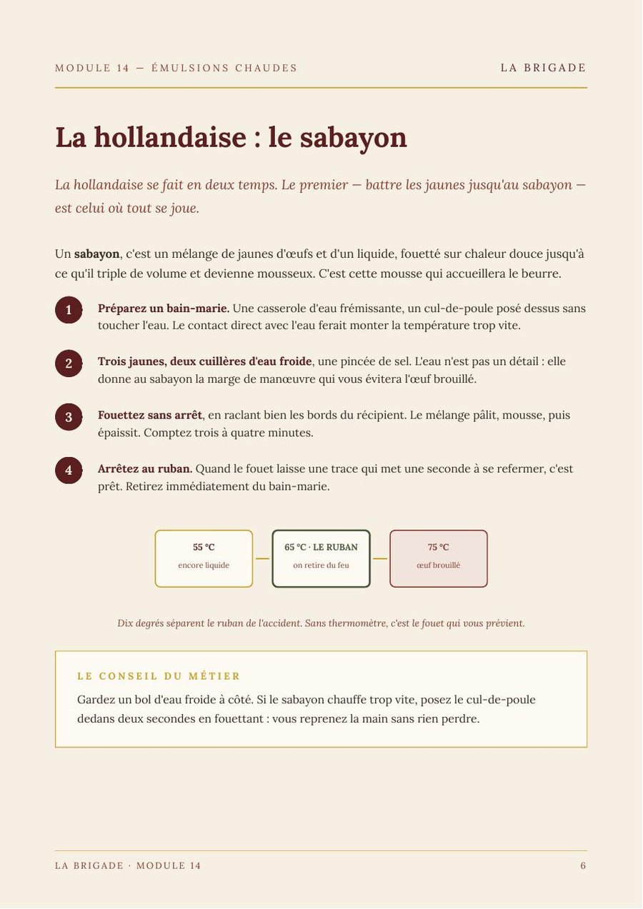 Page du Module 14 — Émulsions chaudes