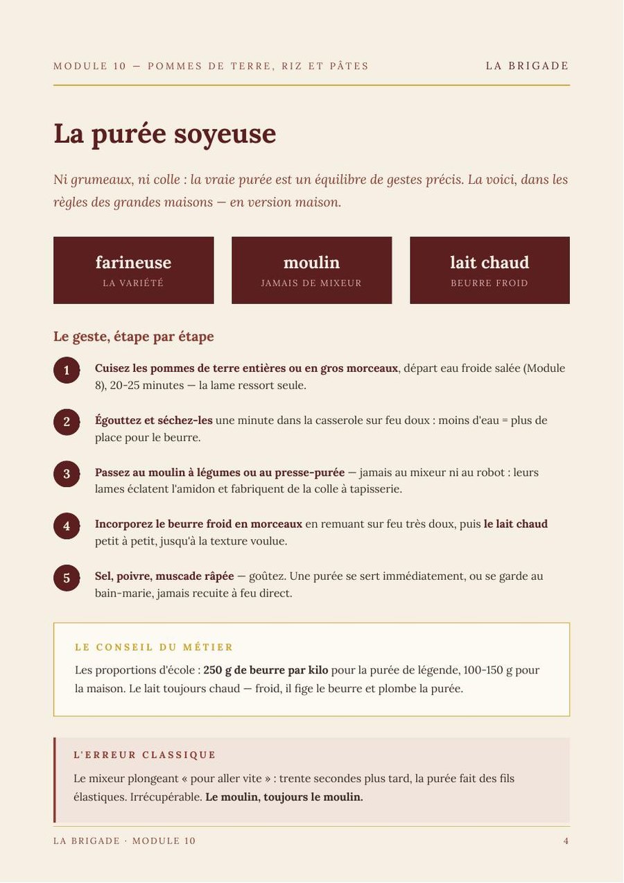 La purée soyeuse