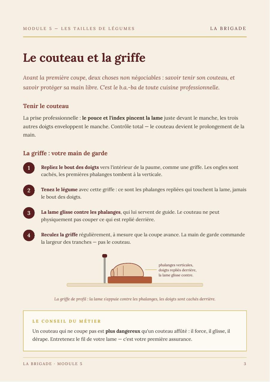 Le couteau et la griffe