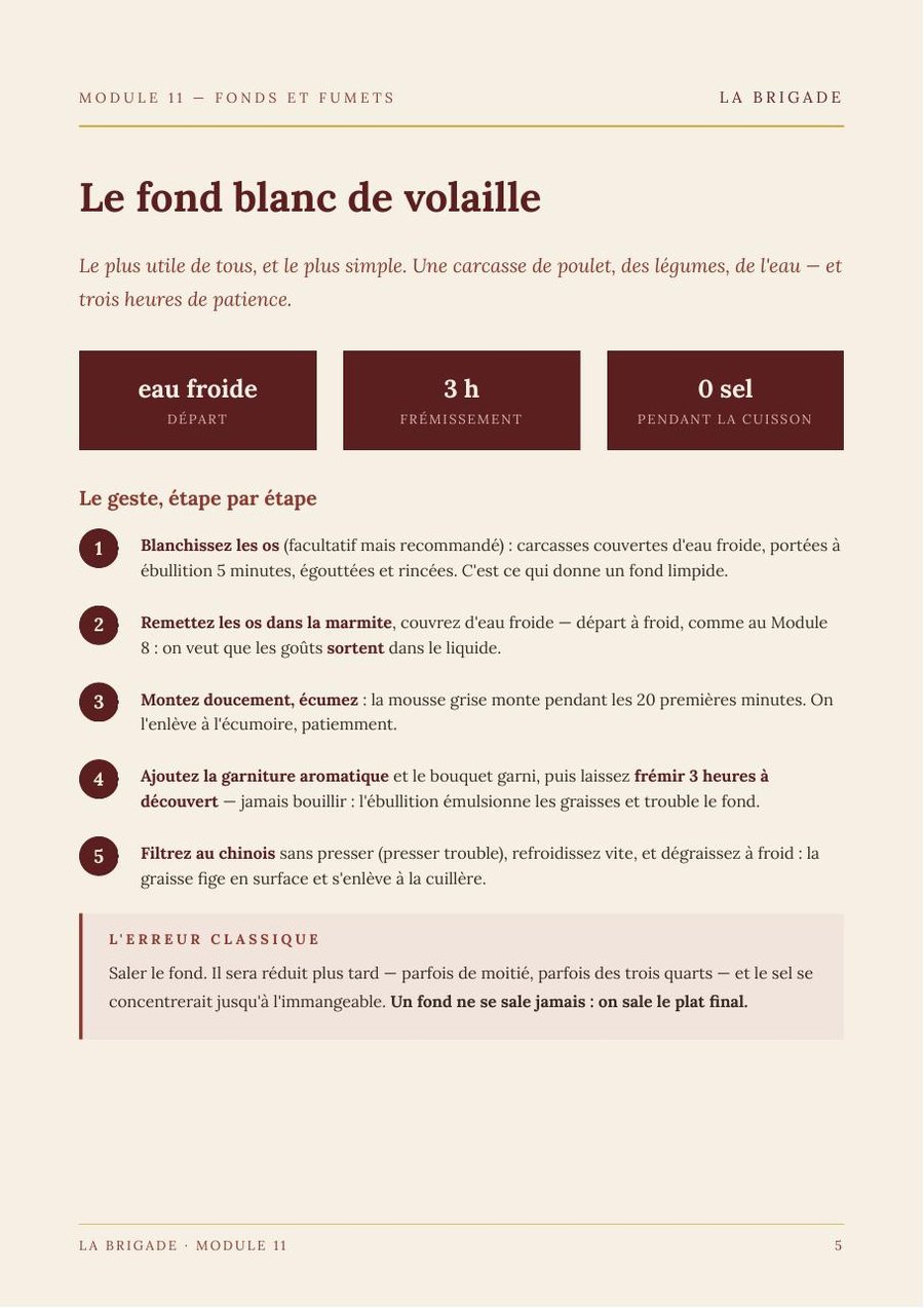 Le fond blanc de volaille
