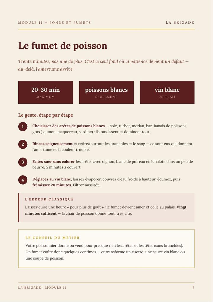 Page du Module 11 — Fonds et fumets