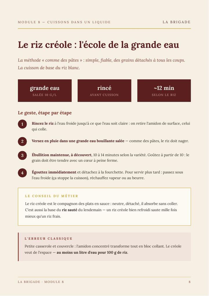 Le riz créole : l'école de la grande eau