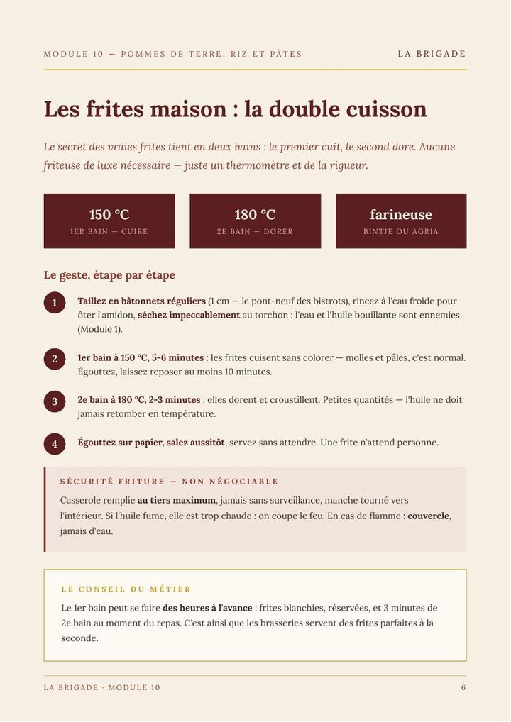 Page du Module 10 — Pommes de terre, riz et pâtes