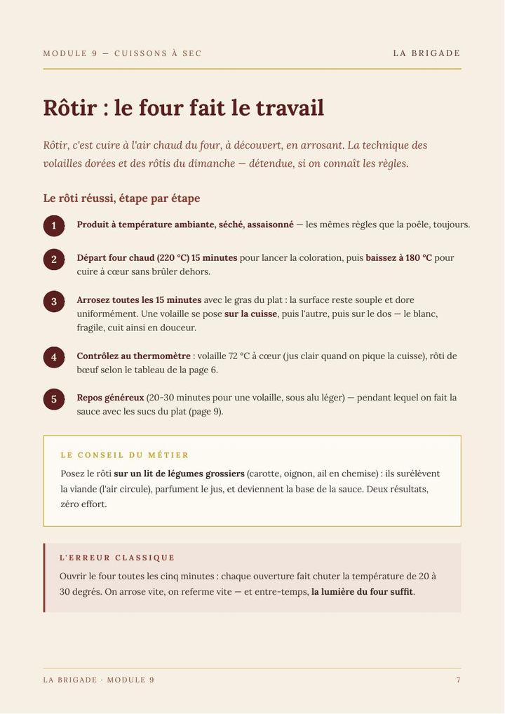 Rôtir : le four fait le travail